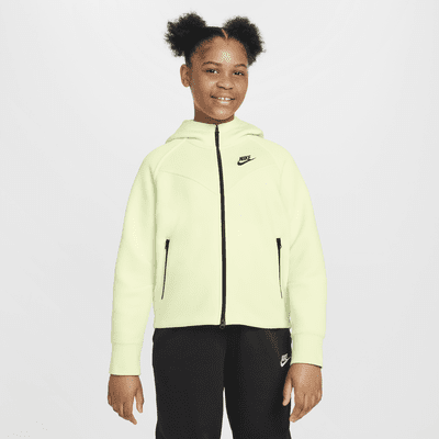 Nike Sportswear Tech Fleece Big Kids' (Girls') Full-Zip Hoodie (Extended Size)