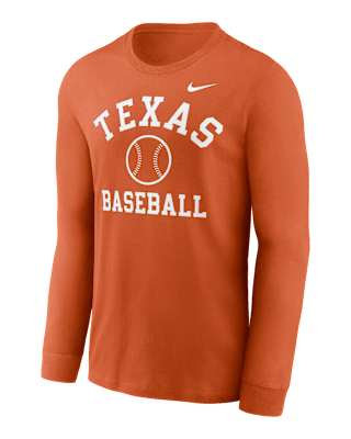 Мужская футболка Texas Longhorns Baseball Arch Nike College Long-Sleeve