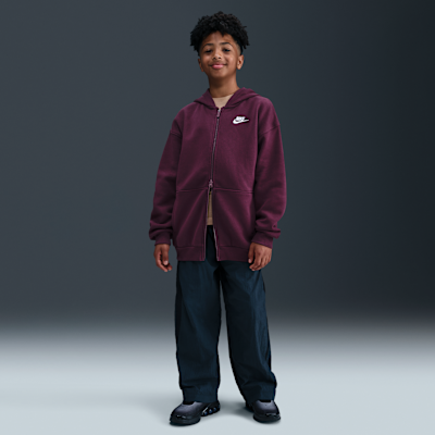 Nike Sportswear Club Fleece oversized hoodie met rits voor kids
