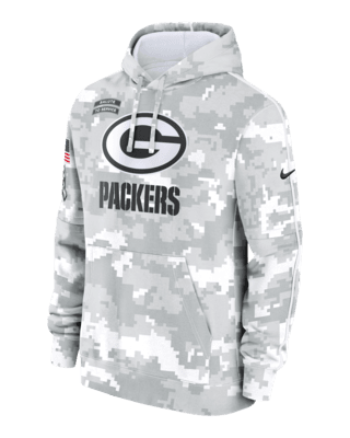 Мужское худи Green Bay Packers Salute to Service Primary Edge Club Nike NFL Pullover Hoodie