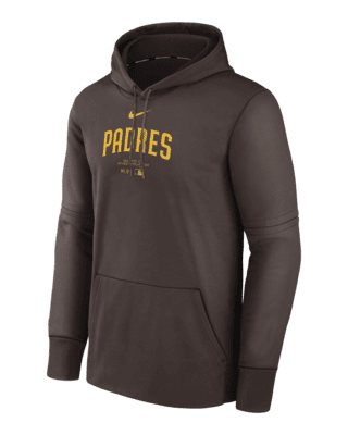 Мужское худи San Diego Padres Authentic Collection Practice Nike Therma MLB Pullover Hoodie