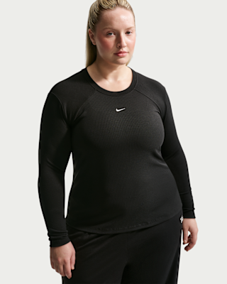 Женские тайтсы Nike Sportswear Chill Knit Tight Long-Sleeve Ribbed Top (Plus Size)