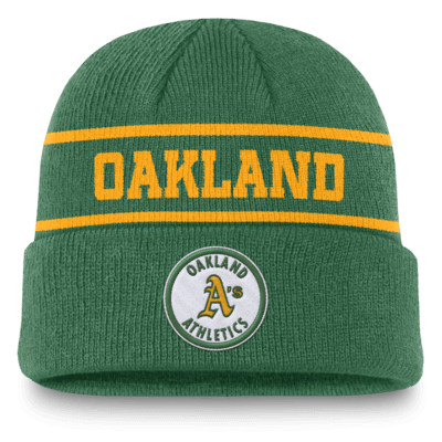 Gorro con dobladillo Nike de la MLB para hombre Oakland Athletics Rewind Terra