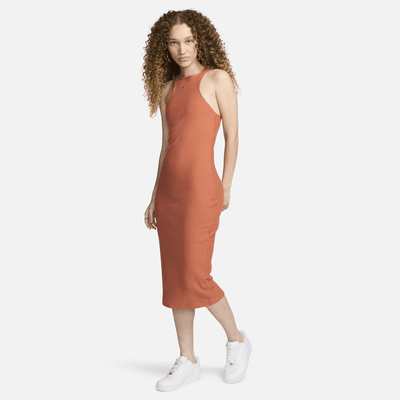 Vestido sin mangas slim midi para mujer Nike Sportswear Chill Rib