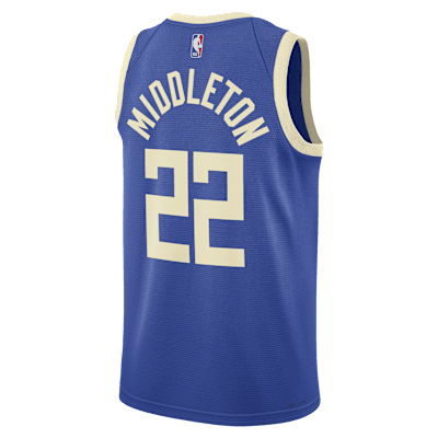 Jersey Nike Dri-FIT de la NBA Swingman para hombre Khris Middleton Milwaukee Bucks 2024/25 City Edition