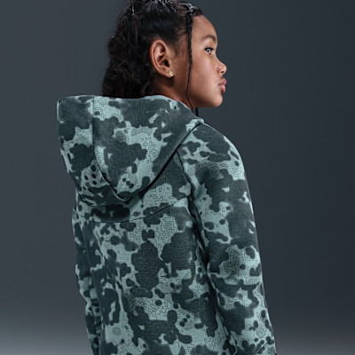 Nike Tech Camo-Fleece-Hoodie mit durchgehendem Reißverschluss (ältere Kinder, Jungen)