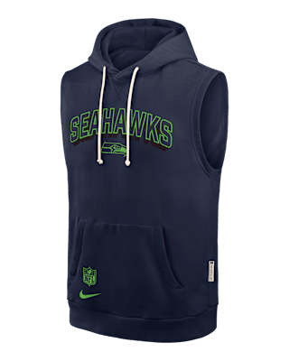 Мужское худи Seattle Seahawks Sideline Nike Dri-FIT NFL Sleeveless Pullover Hoodie