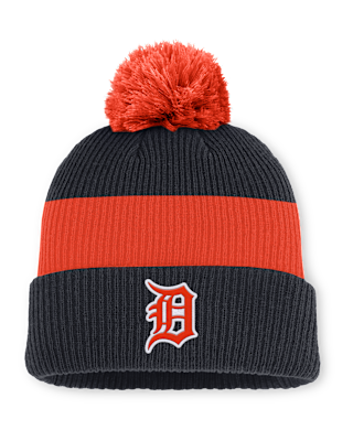 Мужские  Detroit Tigers Cooperstown Peak Nike MLB Cuffed Pom Beanie