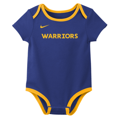 Golden State Warriors Baby Nike NBA 3-Pack Bodysuit Set