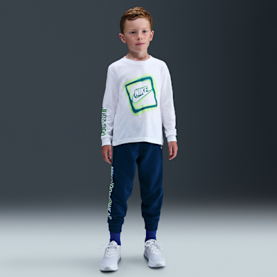 Playera de manga larga para niños talla pequeña Nike Glow With Me