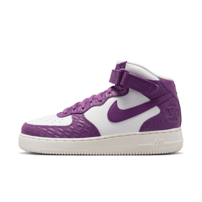 white and purple air force 1 high top