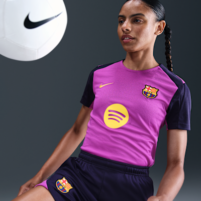 Damska koszulka piłkarska z krótkim rękawem Nike Dri-FIT FC Barcelona Strike