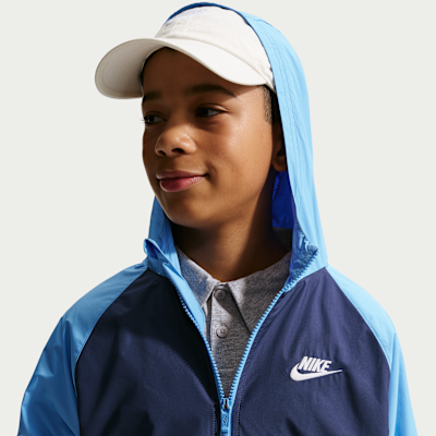 Chamarra Repel con gorro para niños talla grande Nike Sportswear Windrunner