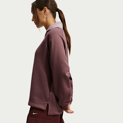 Nike Sportswear Phoenix Fleece oversized poloshirt met graphic voor dames