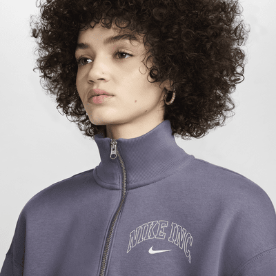 Sudadera corta de medio cierre para mujer Nike Sportswear Phoenix Fleece