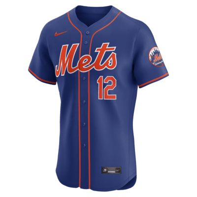 Jersey Nike Dri-FIT ADV de la MLB Elite para hombre Francisco Lindor New York Mets