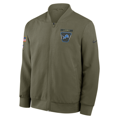 Detroit Lions Salute to Service Sideline Men's Nike NFL Full-Zip Bomber Jacket