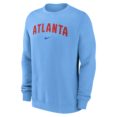 Atlanta Braves 2-Hit Men's Nike MLB Pullover Crew from Nike - $90
