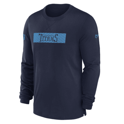 Playera de manga larga Nike Dri-FIT para hombre Tennessee Titans Sideline Player Team Issue