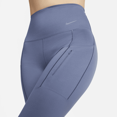 Leggings cropped de tiro alto y sujeción firme con bolsillos para mujer Nike Go