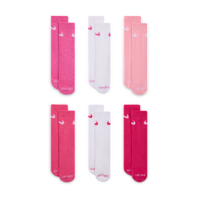 Nike Dri-FIT Performance Basics Little Kids' Crew Socks (6 Pairs)