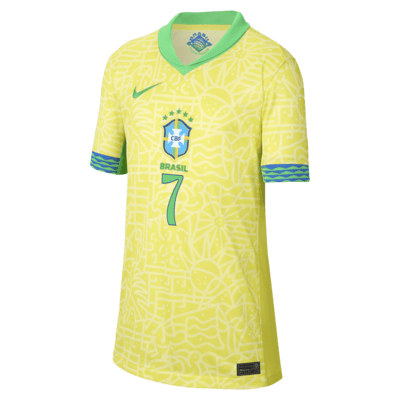 Vini Jr. Brazil National Team 2024 Stadium Away Big Kids' Nike Dri-FIT Soccer Jersey