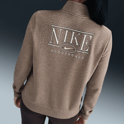 Nike Sportswear Club Fleece Women's Mock-Neck 1/2-Zip Graphic Top