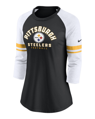 Steelers Women's Nike High Hip Fashion Short Sleeve T-Shirt - L