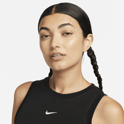 Nike Sportswear Chill Knit Women's Tight Cropped Mini-Rib Tank Top. Nike DK