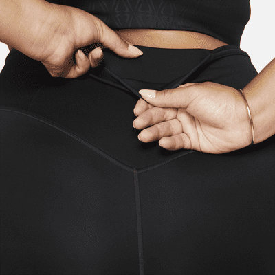 Nike Go leggings i full lengde med fast støtte, høyt liv og lommer til dame (Plus Size)