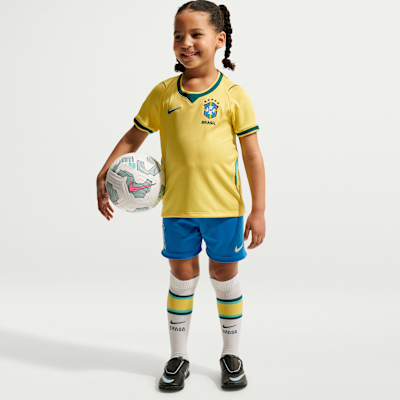 Brazil 2026 Stadium Home Little Kids' Nike Soccer Replica 3-Piece Kit from Nike - $85