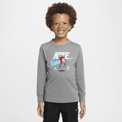 Playera de manga larga Air de corte cuadrado para niño talla pequeña Nike