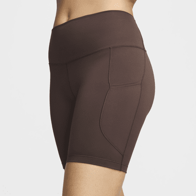 Shorts de ciclismo con bolsillos de tiro alto de 20 cm para mujer Nike One