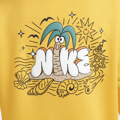 Conjunto de sudadera de cuello redondo de French Terry estampada infantil Nike Sportswear Create Your Own Adventure