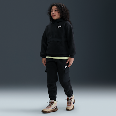 Nike Sportswear Club Fleece Huvtröja med ledig passform och 1/4-dragkedja för ungdom