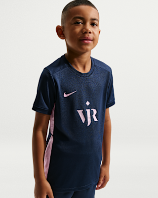 Детские шорты Vini Jr. Academy Big Kids' Nike Dri-FIT Short-Sleeve Soccer Top