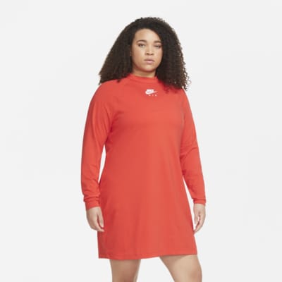 red long sleeve dress plus size