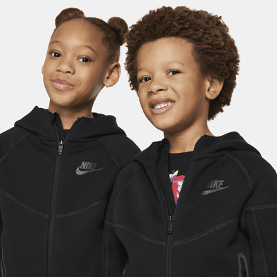 Conjunto de sudadera con gorro de dos piezas para niños talla pequeña Nike Sportswear Tech Fleece Full-Zip Set