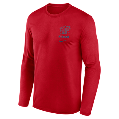 USA Baseball 2026 World Baseball Classic 2-Hit Legend Men's Nike Dri-FIT Long-Sleeve T-Shirt