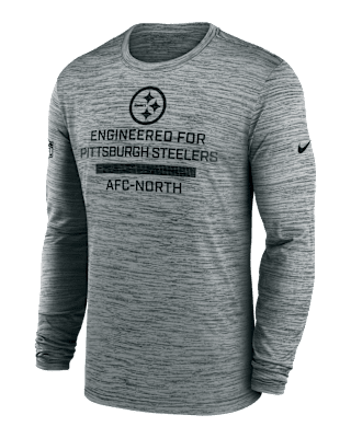 Мужская футболка Pittsburgh Steelers Sideline Team Issue Velocity Nike Dri-FIT NFL Long-Sleeve