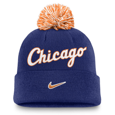 Gorro con dobladillo y pompón Nike de la MLB para hombre Chicago White Sox Peak