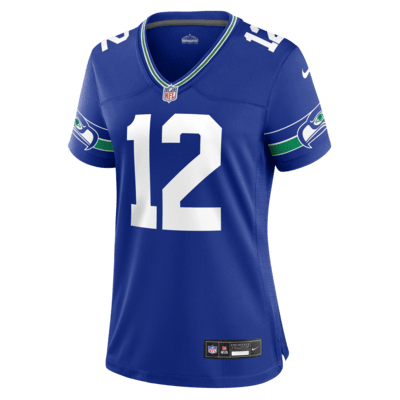 Jersey de fútbol americano Nike de la NFL Game para mujer 12th Fan Seattle Seahawks