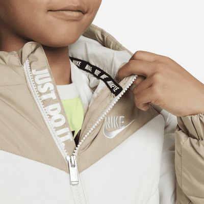 Nike Little Kids' Hooded Chevron Puffer Jacket