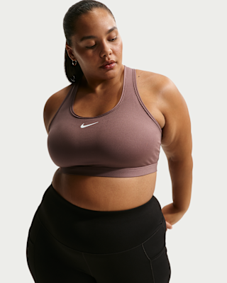 Женские  Nike Swoosh Medium Support Padded Sports Bra (Plus Size)