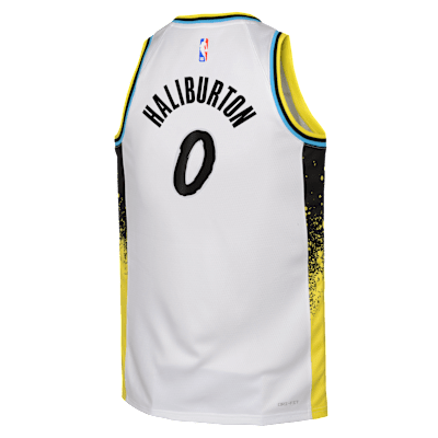 Jersey Nike Dri-FIT Swingman de la NBA para niños talla grande Tyrese Haliburton Indiana Pacers 2024/25 City Edition