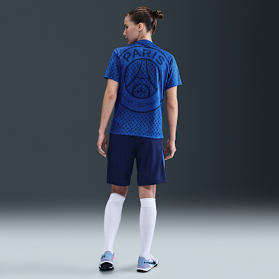 Kortärmad fotbollströja för uppvärmning Paris Saint-Germain Academy Pro Nike Dri-FIT för kvinnor (hemmaställ)