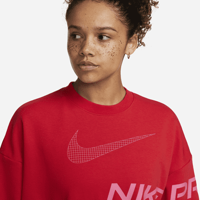 Sudadera de cuello redondo con estampado de French Terry para mujer Nike Dri-FIT Get Fit