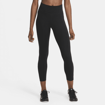 Nike Women's One Faux-Leather Mid-Rise 7/8 Leggings (as1, Alpha, s