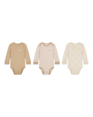 Детские  Nike Baby Essentials Baby (0-9M) Long Sleeve Bodysuits (3 Pack)