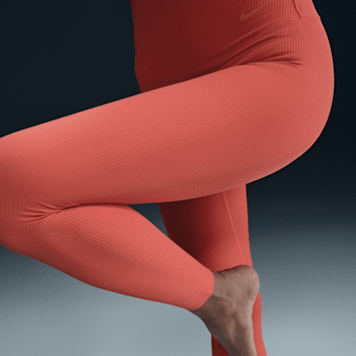 Nike Zenvy Rib 7/8-Leggings mit sanftem Halt und hohem Taillenbund für Damen